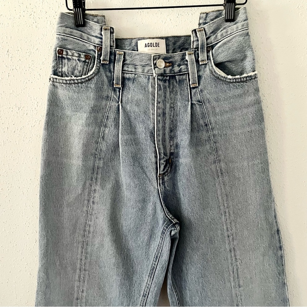 AGOLDE Women's Size 24 Pieced Angled Straight Leg Denim Jeans High Rise Matrix - Picture 6 of 14